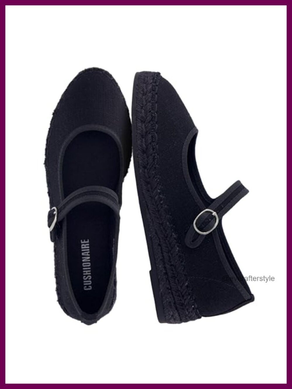 Canvas Mary Jane Espadrille Flats Adjustable Strap Cushioned Insole Women